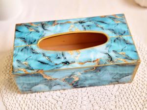 Caja de pañuelos de madera impresa de calidad premium, caja de pañuelos de madera impresa de lujo para decoración del hogar, estuche de almacenamiento al por mayor, soporte hecho a mano - Product Image 6