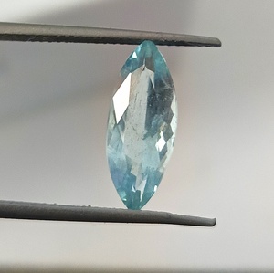 Piedra Preciosa Suelta de Aguamarina Azul Hielo Natural de 2.95 Quilates, Corte Marquesa Facetado, Translúcida - Product Image 5