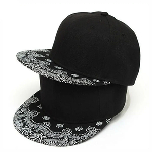 Casquette Snapback Unisexe Imprimé Bandana Noir Style Urbain Décontracté 100% Coton Printemps-Été Taille Adulte - Product Image 1