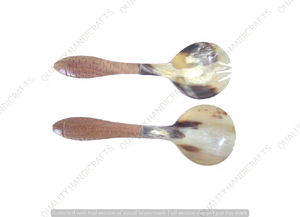 ควายฮอร์นเสิร์ฟช้อนชุด6ชิ้นฮอร์นภาชนะอุปกรณ์เครื่องครัวจากอินเดียโดยงานฝีมือที่มีคุณภาพ - Product Image 5