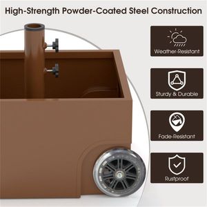 Base per Ombrellone da Caffè Riempibile da 150 libbre con Ruote e 2 Adattatori per Ombrelloni da Patio da 7,5-11 piedi - Product Image 5