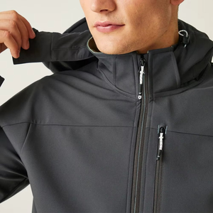 Veste coupe-vent imperméable pour la chasse, style formel unisexe, softshell enduit, fermeture éclair intégrale, légère, service OEM/ODM, vestes pour hommes - Product Image 4