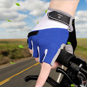 Leather Half <b>Finger</b> Racing Cycling Gloves Non-Slip Breathable Adjustable Wrist <b>Strap</b> Hot Sale Made in Pakistan - Product Image 4
