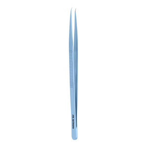 Pinces de précision de style bijoutier pour instruments médicaux # 3 pointes incurvées de 0,3 mm avec revêtement TC, manche plat en titane, 7 pouces (18 cm) - Product Image 2