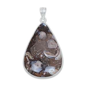 Colgantes Minimalistas de Ágata Turritella, Plateados en Plata, Hechos a Mano, con Piedra Fósil en Espiral, Joyería Artesanal al por Mayor para Mujer - Product Image 6