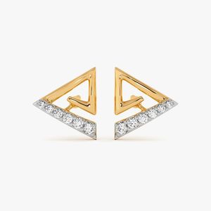 Pendientes de barra triangular abierta con diamantes cultivados en laboratorio en oro amarillo - Product Image 2