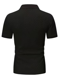 T-shirt noir à manches courtes, polo de golf amincissant, polo en coton à séchage rapide pour homme - Product Image 2