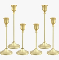 Lot de bougeoirs coniques en laiton doré, style minimaliste, grands chandeliers, centre de table pour mariage et décoration intérieure