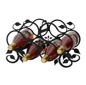 Estante de vino de hierro duradero con forma de corazón para botellas, estilo de pie, muy vendido para bares y pubs, soporte metálico para botellas de vino. - Product Image 4