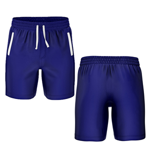 Pantalones Cortos Deportivos Casuales para Hombre, de Poliéster Tejido Verde Sólido, Cintura Elástica con Cordón Ajustable, de Secado Rápido, con Bolsillos - Product Image 4