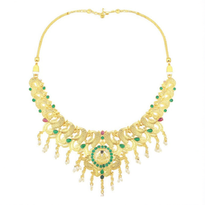 Traditional Designer <b>Gold</b>-Plated Pota Stone & Pearl Necklace <b>Set</b> for Women Fashion Jewelry 10575298PGR - Product Image 2