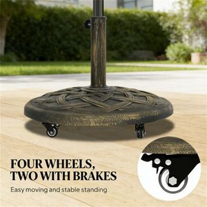 Bronze Outdoor <b>Umbrella</b> <b>Stand</b> Circular <b>Base</b> Only for Patio <b>Umbrellas</b> for Balcony Courtyard or Outdoor Spaces - Product Image 4