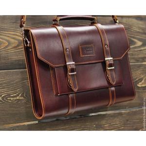 Genuine <b>Leather</b> Laptop <b>Briefcase</b> Modern Korean Waterproof Durable Lightweight Eco-Friendly Large Capacity Multipurpose Travel - Product Image 2
