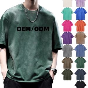Custom Oversized Acid Wash T Shirt Men Vintage Washed Cotton Streetwear Tee Loose Fit Blank Printed T Shirt - Product Image 4