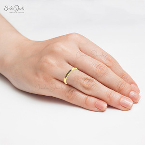 แหวนเพชรแบล็คไดมอนด์ดีไซน์ช่องคล้ายวงแหวน ทำจากทองคำแท้ 14k ประดับเพชรแบบ Pave  ผู้จัดจำหน่ายแหวนแต่งงานและหมั้นราคาส่ง - Product Image 5