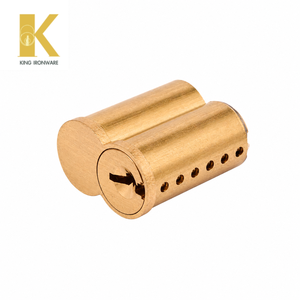 Cilindro de núcleo intercambiable de formato pequeño con múltiples opciones de ranura para llave, latón satinado, 6 pines, ranura tipo M para seguridad en edificios comerciales - Product Image 5