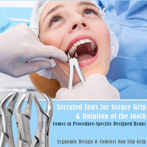 Pinzas de Extracción Dental Manuales de Acero Inoxidable Japonés, Calidad Grado A+, Agarre Ergonómico, 30 Posiciones de Mandíbula, Certificación CE - Product Image 5