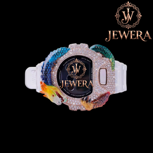 Reloj de Diamantes de Imitación de Caucho Blanco Moissanite de Excelente Calidad para Uso Casual, Fiestas y Moda de Alta Gama Disponible al Mejor Precio - Product Image 3