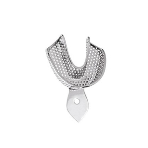 Plateaux d'empreinte dentaire professionnels en acier inoxydable | # 5 XS-Lower Perforated Metal Impression Tray |   Réutilisable, qualité chirurgicale - Product Image 1