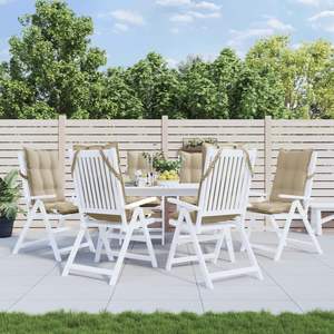 Juego de 6 Cojines Beige para Sillas de Exterior con Respaldo Alto - Product Image 1