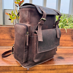 Personalized Vintage Full Grain Leather <b>Men</b> Laptop Backpack School <b>Bag</b> Travel Camping Daypack Rucksack <b>Men's</b> Leather Backpacks - Product Image 4