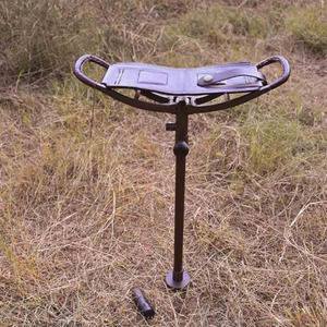Taburete de caza plegable de cuero genuino, trípode, taburete de camping, proveedor mayorista OEM, muebles de exterior de alta calidad para exportación en venta - Product Image 1