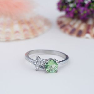 แหวนแต่งงานเงินแท้ 925 ชุบโรเดียม ประดับด้วยมอยส์ซาไนต์คุณภาพสูง สำหรับผู้หญิง พร้อมอัญมณีประจำเดือนเกิด เครื่องประดับชั้นดี - Product Image 1