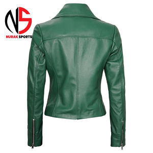 Chaqueta de Cuero para Mujer, Diseño Personalizado 2026, Nueva Moda, Cómoda, Estilo Urbano, Color Rojo, Informal, Chaqueta de Cuero Genuino para Dama - Product Image 3