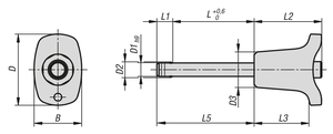 K0792 บอลล็อคพินพร้อมด้ามจับทรงเห็ด, D1=8, L=35, L1=7,8, L5=42,8, สแตนเลสสตีล 1.4542, ความแข็งแรงต้านการตัดสูง - Product Image 5