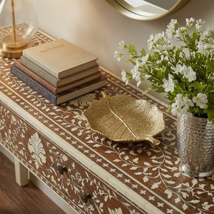 Vintage Floral Solid Wood Console Table with Storage Drawer Victorian Design Leg Base for Entryway Hallway Living Room Furniture - Product Image 3