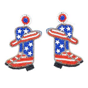 Boucles d'oreilles pendantes tendance en argent plaqué, faites à la main, style bohème vert, inspirées du désert, avec perles vibrantes et motif cactus, pour soirée - Product Image 5