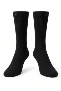 Chaussettes mi-mollet en coton peigné à côtes douces, avec revers à boutons-pression, confortables pour le quotidien et la ville, vente en gros (paire) - Product Image 6