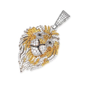 Hip Hop Lion Head Pendant Necklace Iced Out 925 Silver Pendant Animal Lover Pendant Rapper Bling Pendant Pass Diamond <b>Tester</b> - Product Image 2