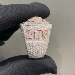 VANDANA CREATION Premium 925 Sterling <b>Silver</b> Bezel Set Moissanite Hip Hop Bridal Wedding Engagement <b>Ring</b> <b>for</b> Women <b>Men</b> - Product Image 3