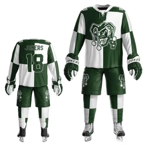 Uniforme de hockey sur glace unisexe fabriqué en usine, manches courtes, respirant, 100% polyester, grande taille, évacuation de l'humidité, protection UV, vente en gros - Product Image 5