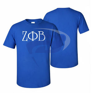 Camiseta de la Hermandad Zeta Phi Beta, Azul Rey, Algodón, con Letras Griegas ZΦB, Ropa de Hermandad Universitaria, Personalizable con Cualquier Logotipo - Product Image 3