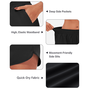 Shorts de sport Hunter Sports de qualité supérieure pour femmes, séchage rapide, élasthanne/polyester, taille élastique, logo personnalisé, performance running - Product Image 3