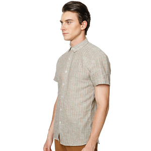 Camisas de Hombre de Lino 100% con Cuello Cubano, Rayas, Transpirables, para Primavera, Tallas Grandes, Estilo Casual de Oficina - Product Image 2