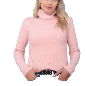 Suéter de Invierno Personalizado para Mujer, Estilo Casual Holgado, Cuello Alto, Color Sólido, Cárdigan de Punto Acrílico, Logotipo Personalizado - Product Image 2