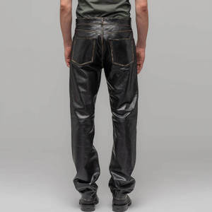 Precios al por Mayor, Pantalones de Lona Rectos para Hombre, 100% Piel de Oveja Genuina de Alta Calidad, Cierre de Botón, Impermeables y Transpirables - Product Image 4