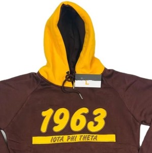 เสื้อฮู้ดดี้พิมพ์ลายบล็อกสี Lota Phi Theta สุดฮิต ผ้าฝ้าย 100% เป็นมิตรกับสิ่งแวดล้อม ทรงปกติ - Product Image 3