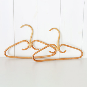 Kids hangers handcrafted from rattan boho styles rattan cane hanger for baby clothes <b>display</b> - Product Image 3