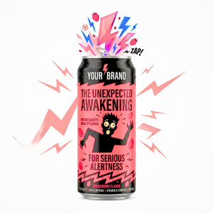 Boisson Énergisante Personnalisée Saveur Citron Caféine Vitamines du Complexe B 500ml Rouge Gazeuse Rafraîchissante - Product Image 1