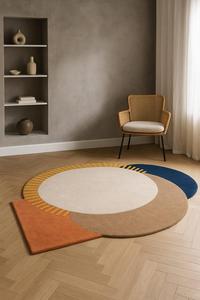 Custom Contemporary white Wool Area Rug Hand Tufted irregular Design <b>Carpet</b> for Modern Living Room & Bedroom Home Decor - Product Image 1