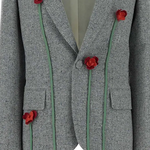 Wholesale Women's Grey Blazer Elegant Irregular Formal Sorority Jacket Casual <b>Suit</b> <b>Button</b> Design OEM Custom Logo Manufacture - Product Image 6