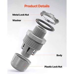 Conector Hermético de 1/2 pulgada (100 unidades) para Conductos No Metálicos y Accesorios - Product Image 5