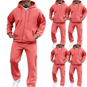 Conjunto Deportivo para Hombre, Color Azul Claro, con Capucha, Cierre Completo, Estilo Casual para Otoño, Corte Regular, con Bolsillos Laterales, 100% Algodón - Product Image 5