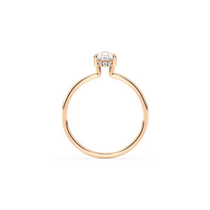 Bague de fiançailles solitaire REYES en argent sterling 925 plaqué rhodium avec moissanite certifiée GRA et halo caché - Product Image 6