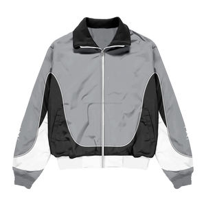 Survêtement de sport léger personnalisé, streetwear, 2 pièces, veste et pantalon, nylon, bordure réfléchissante, coupe-vent - Product Image 6