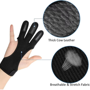 Guantes de Tiro con Arco Personalizados |   Diseño de Cuero Reforzado de Tres Dedos |   Fábrica OEM al por Mayor - Product Image 2